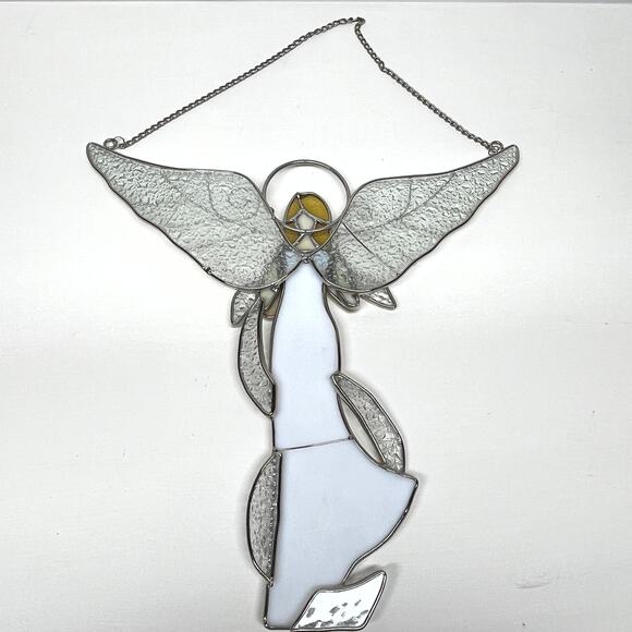 Stained Glass Angel Sun Catcher FLAW - Picture 4 of 7